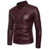 Autumn and winter new products European and American men's locomotive leather jacket jacket stand-up collar fashion men's washed leather jacket men