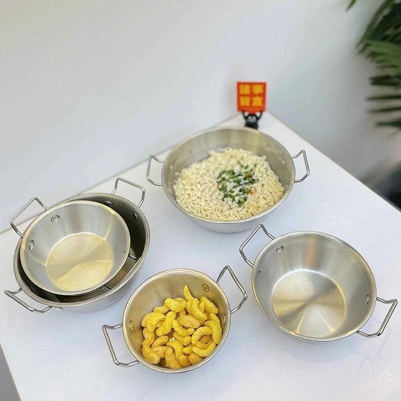 Multi-Use Stainless Steel Kitchen Cookware, Seafood Rice Pot, Paella Pan, Picnic Snack Plates.