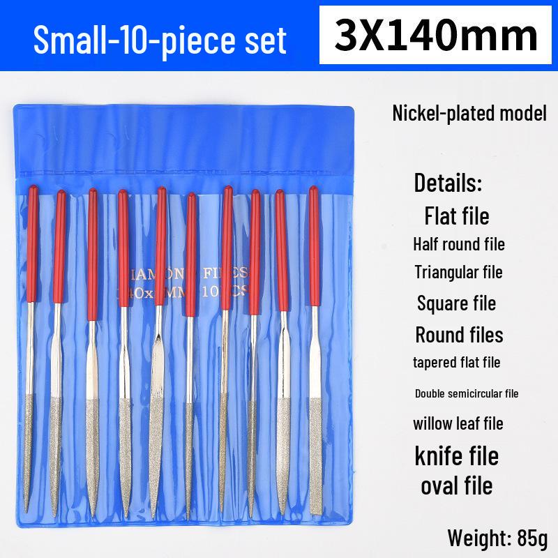 10-Piece Mini Triangular File Set for Woodworking & Metal Grinding Tools