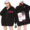 Nana Hachi - Strawberry Glasses Graphic Zip Up Hoodies Unisex Harajuku Anime Clothes Zipper Sweatshirt Casual Fleece Pullovers