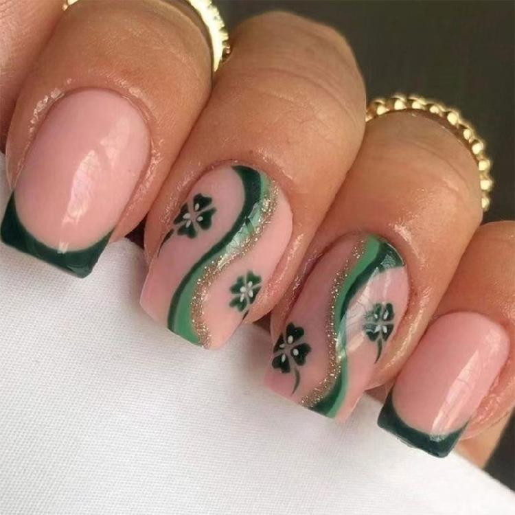 

Square Nail Tips Fake Nail Glues On Nail Stick On Nail Saint Patrick’s Day Press On Nail Artificial False Nail Womens 1