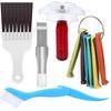Set Pulitore Alette Condizionatore Aria Spazzola Pulizia Bobine AC 5 Pettini Alette Diversi Raddrizza Alette Condensatore Pettine Evaporatore AC Strumento Pulizia Riparazione Radiatore
