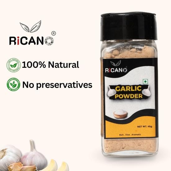 Ricano Garlic Powder 45g & Onion Powder 45g Combo (Pack of 2) | Spices | Pure , Natural & Fresh | White Onion | Aromatic Spice Set | Ready To Use