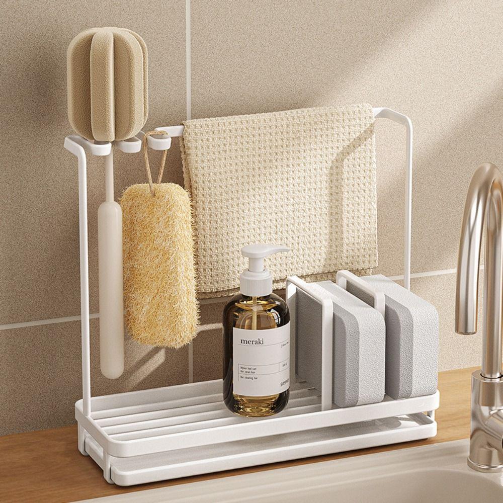 Portable Kitchen Dishcloth Drain Rack Steel Scouring Pad Storage Rack  Kitchen Utensil