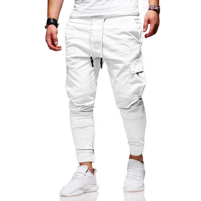 Men Solid Drawstring Loose Casual Athletic Long Jogger Pants