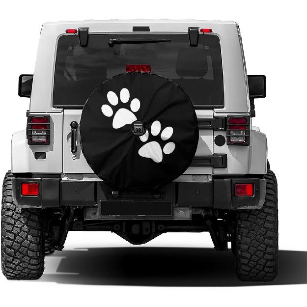 

Foruidea Чехол на запасное колесо с отпечатком лапы и отверстием для камеры заднего вида, Чехол на колесо, Подходит для прицепа, дома на колесах, внедорожника и многих других автомобилей, 17 дюймов