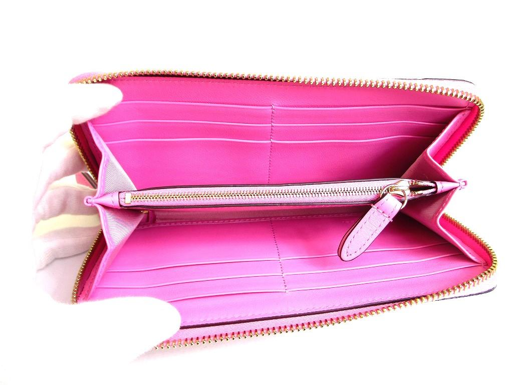 Authentische GUCCI GG-beschichtetes Canvas Rosa Leder Horsebit Rundreißverschluss Geldbörse #b301 Geöffnete Schachtel