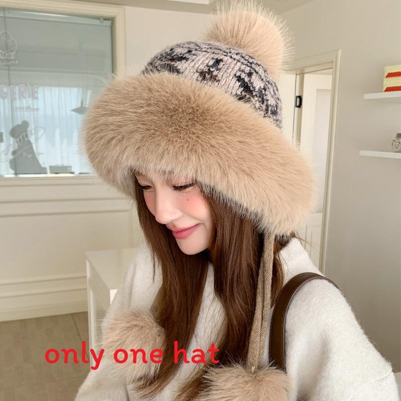 Knitted Plush Hat For Women Winter Warmth Windproof Earmuff Stylish Casual