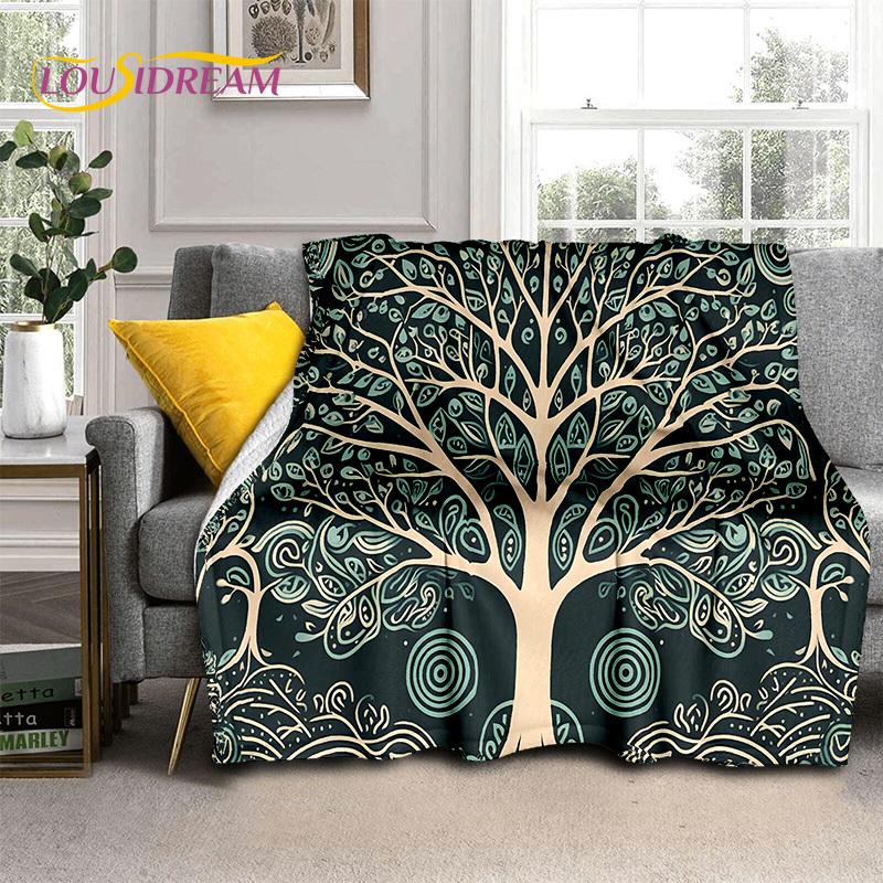 Tree of Life Nature Viking Yggdrasil Norse Soft Flannel Blankets,Throw Blanket Comfortable Blanket for Picnic Beds Home Bedroom