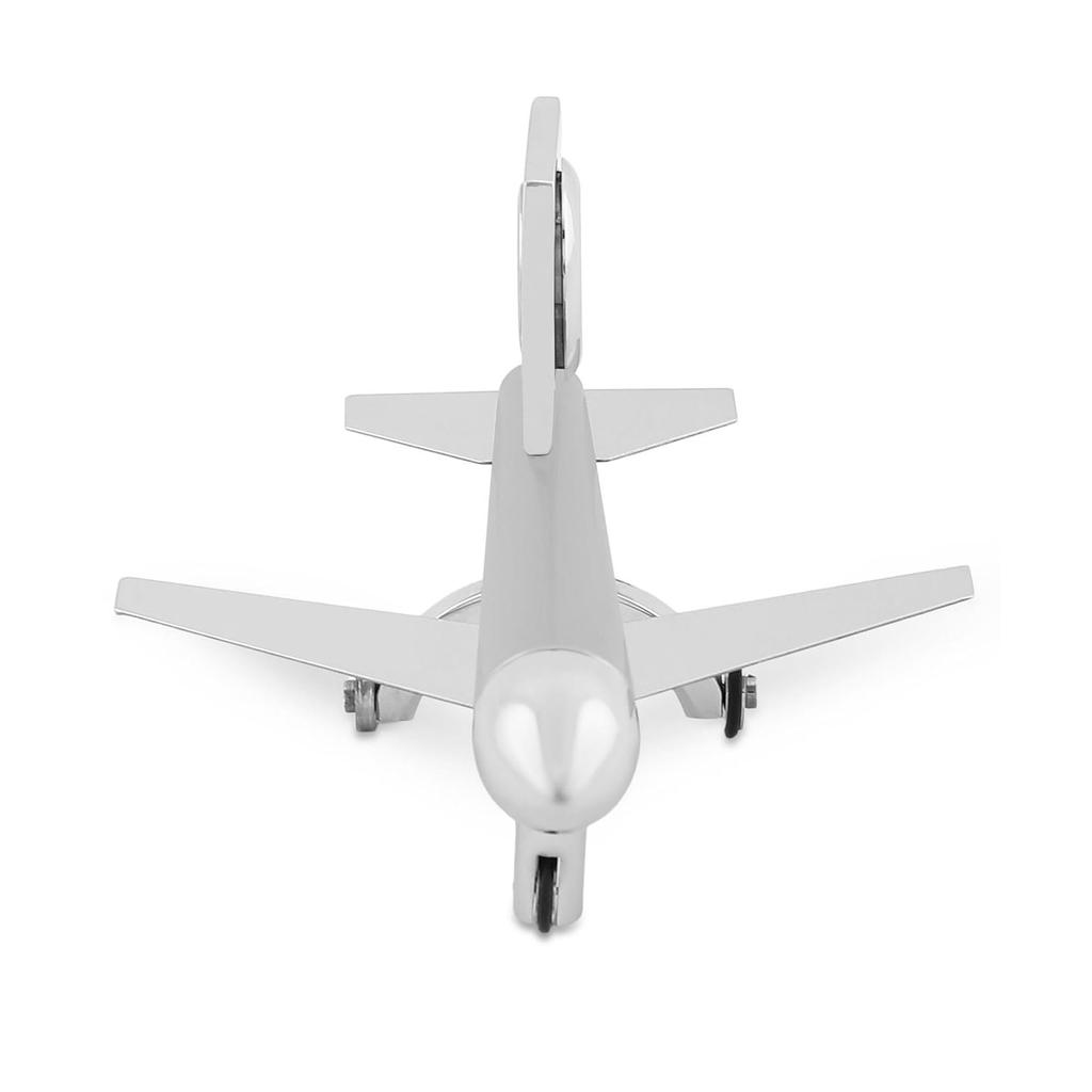 Aeroplane Miniature Desk Clock|Stylish and Elegant Timepiece for Office Table Decoration|Metal Paper Weights with Sleek Chrome Finish|Ideal Gift