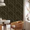Black and Gold Tropical Ochre Pattern Wallpaper, Ochre Background 50x1000