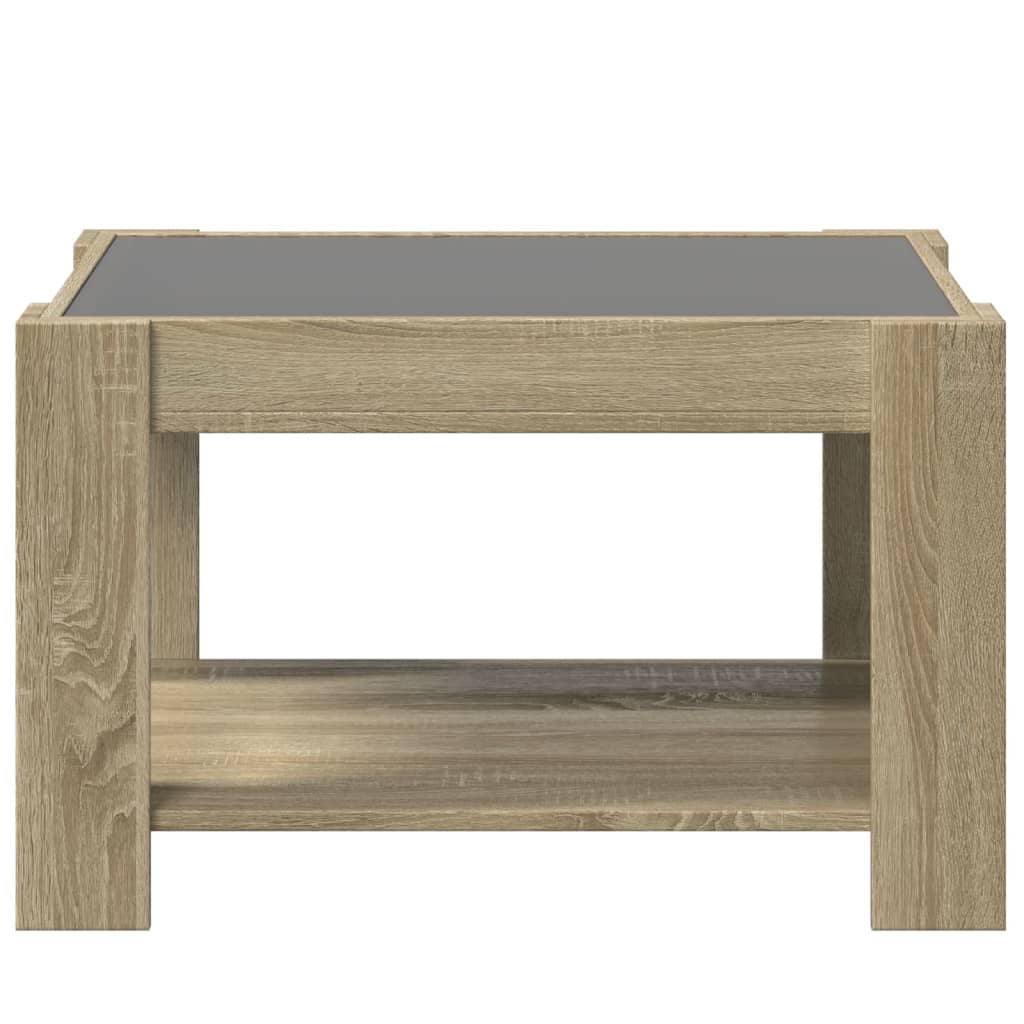 LED Coffee Table Sonoma Oak 73 x 53 x 45 cm Particleboard