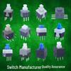 In Stock: 5.8x5.8 and 8.5x8.5 High/Flat Head Self-Locking Button Switch, Non-Locking Option Available