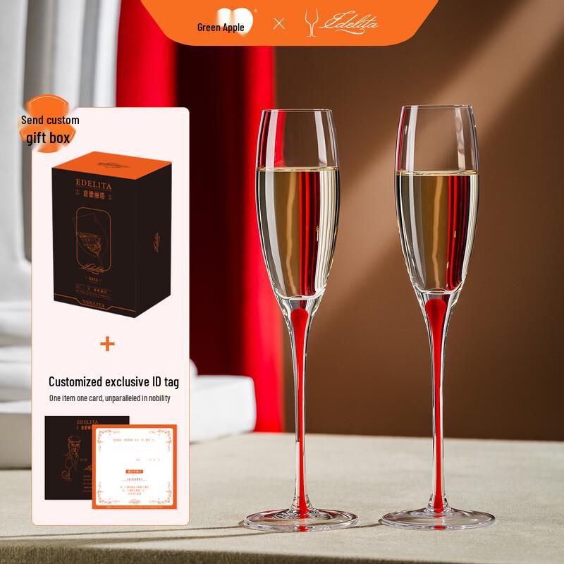 Green Apple x EDELITA Crystal Wine & Champagne Glass Set