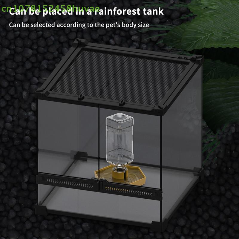 1 Pc Reptile pet terrapin lizard yellow edge reptile food bowl water bowl automatic water dispenser plastic food tray water tray