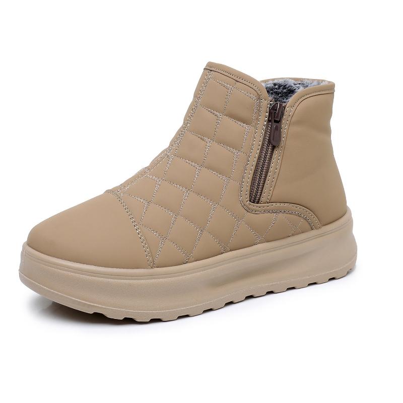 Women's Winter New Thick Sole High Top Snow Boots Round Toe Waterproof Thickened Plush Warm Soft Sole Light Ankle Cotton Boots