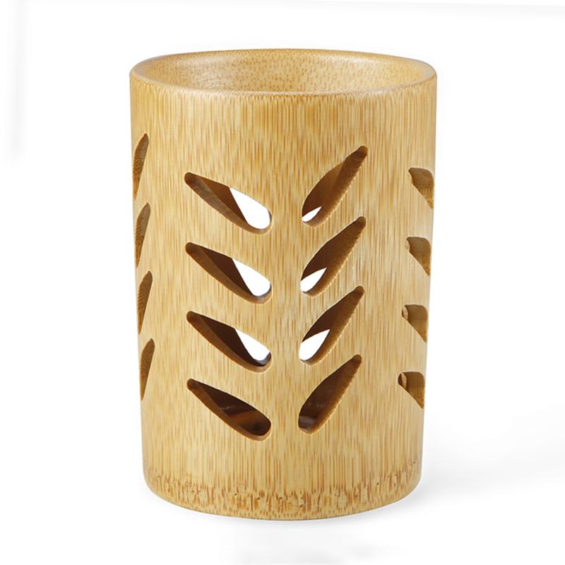Creative Bamboo Organizer Toothbrush Holder Hollow Storage Case for Cosmetic Brush Tableware Stationery Home Decoration