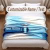 Lazio FC Printed Flannel Blanket Custom Name Text Soft Warm Throw For Bedroom Holiday Gift