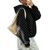 Felpa con cappuccio da donna a pois, vestibilità ampia, top casual a pullover
