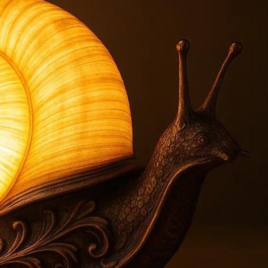 Halloweenská noční lampička šnek Vintage vyřezávaná simulační socha šneka z pryskyřice Stolní světlo Sváteční párty Domov Kancelář Ložnice Dekorativní lampa šnek