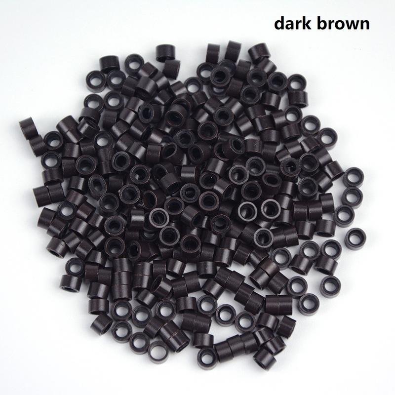 500 Pcs Hair Extensions Rings 5.0X3.0X3.0mm Micro Silicone Lined Link Hair Beads for Hair Extensions