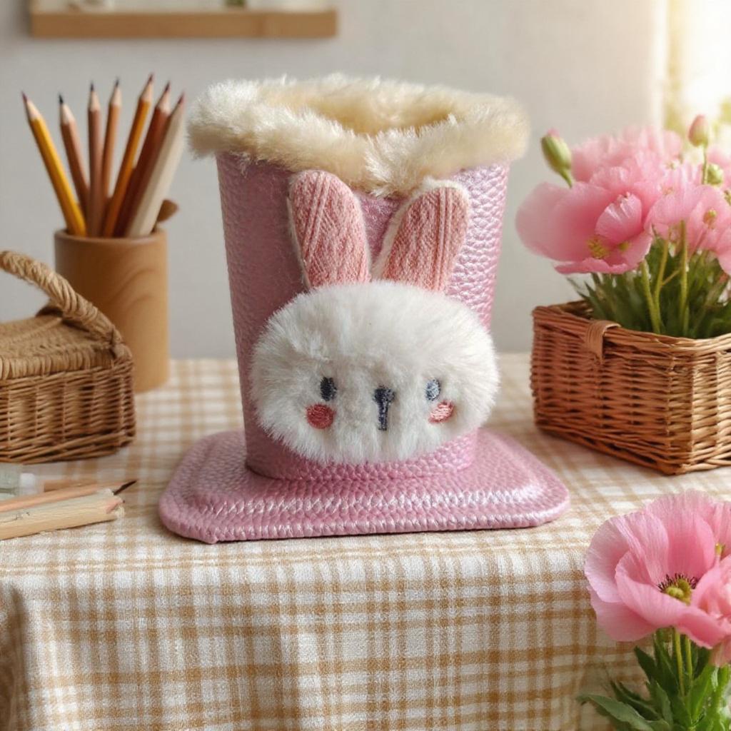 - Porte-lunettes en peluche Adorable Dessin animé Lunettes Stylo Rangement de bureau Râtelier de rangement pour lunettes