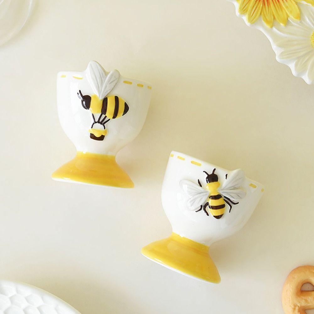 3D Cartoon Egg Cup Rabbit Bee Steamed Egg Cup Creative Egg Holder New Home Gift