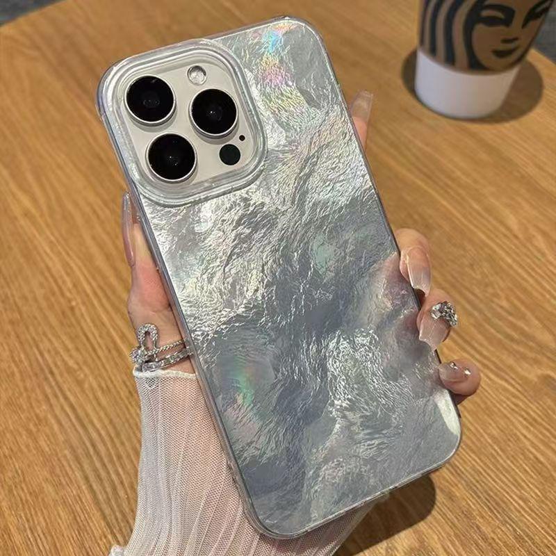 Cross-border Ice Pattern iPhone Case for Apple 17 Pro Max/16/15/14 in Solid Colors