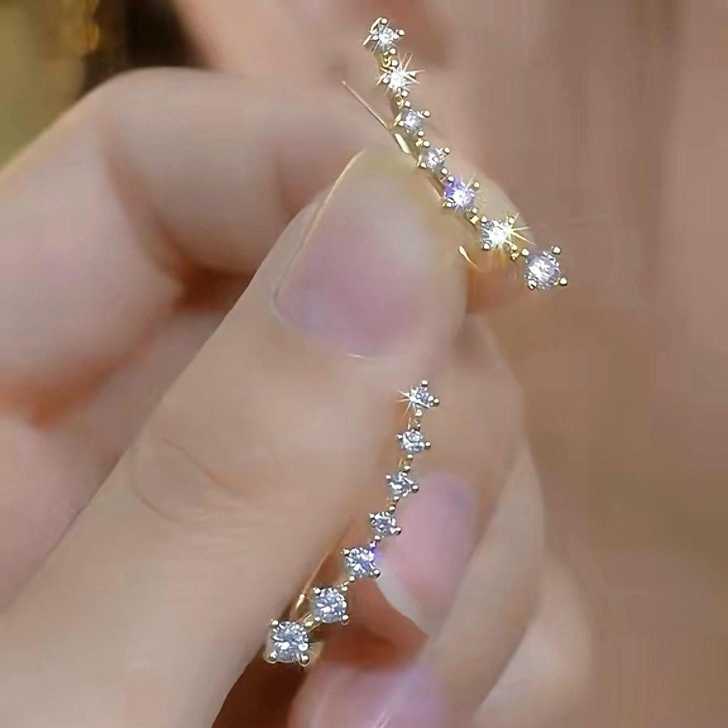 2023 Trendy Luxury Zircon Women's Earrings - Niche High-End Design with Ear Cuff Style