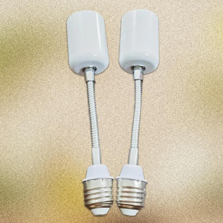 Ceramic E27 Bulb Socket Extender With Full Rotation Metal Base Heat Tolerance 400W For Lighting Adjustments