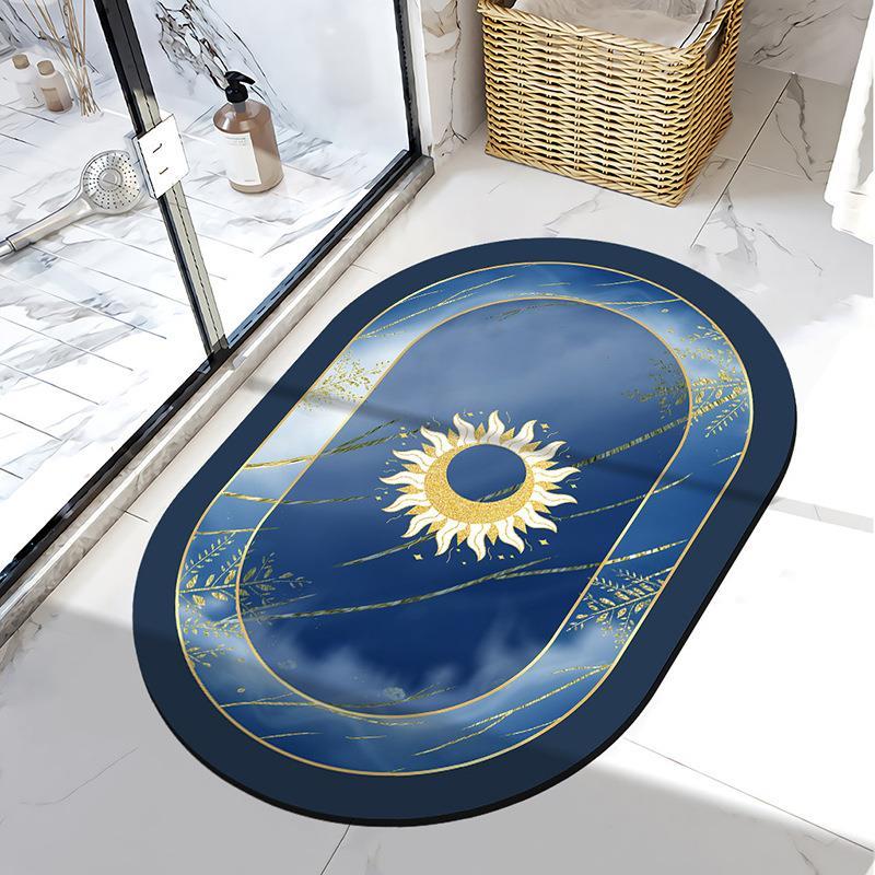 Light luxury style soft bathroom absorbent floor mat, quick drying anti fouling foot mat, washable bathroom
