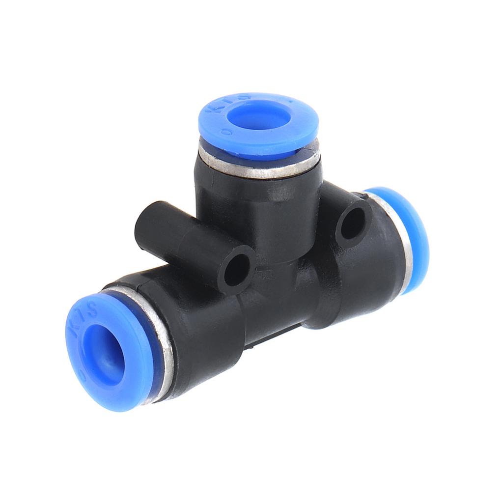 2Pcs 10mm T-type APE Plastic 3-Way Pneumatic Quick Connect Fittings, Push-in Air Hose Connector for Pneumatic Tools Air Tubing Connection