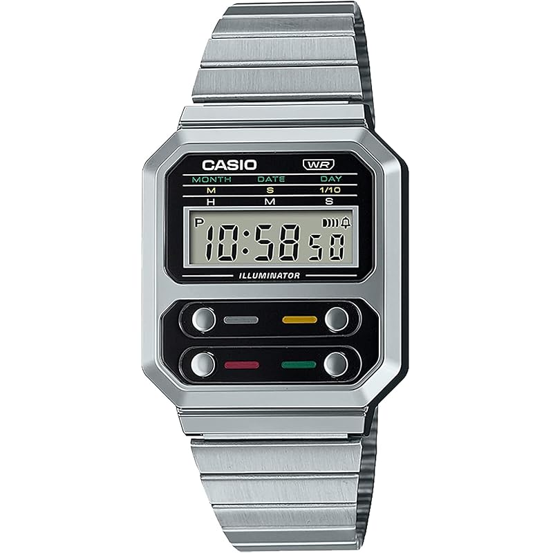 

[Casio] CASIO digital watch reproduction design A100WE-1A men s overseas model silver [product]