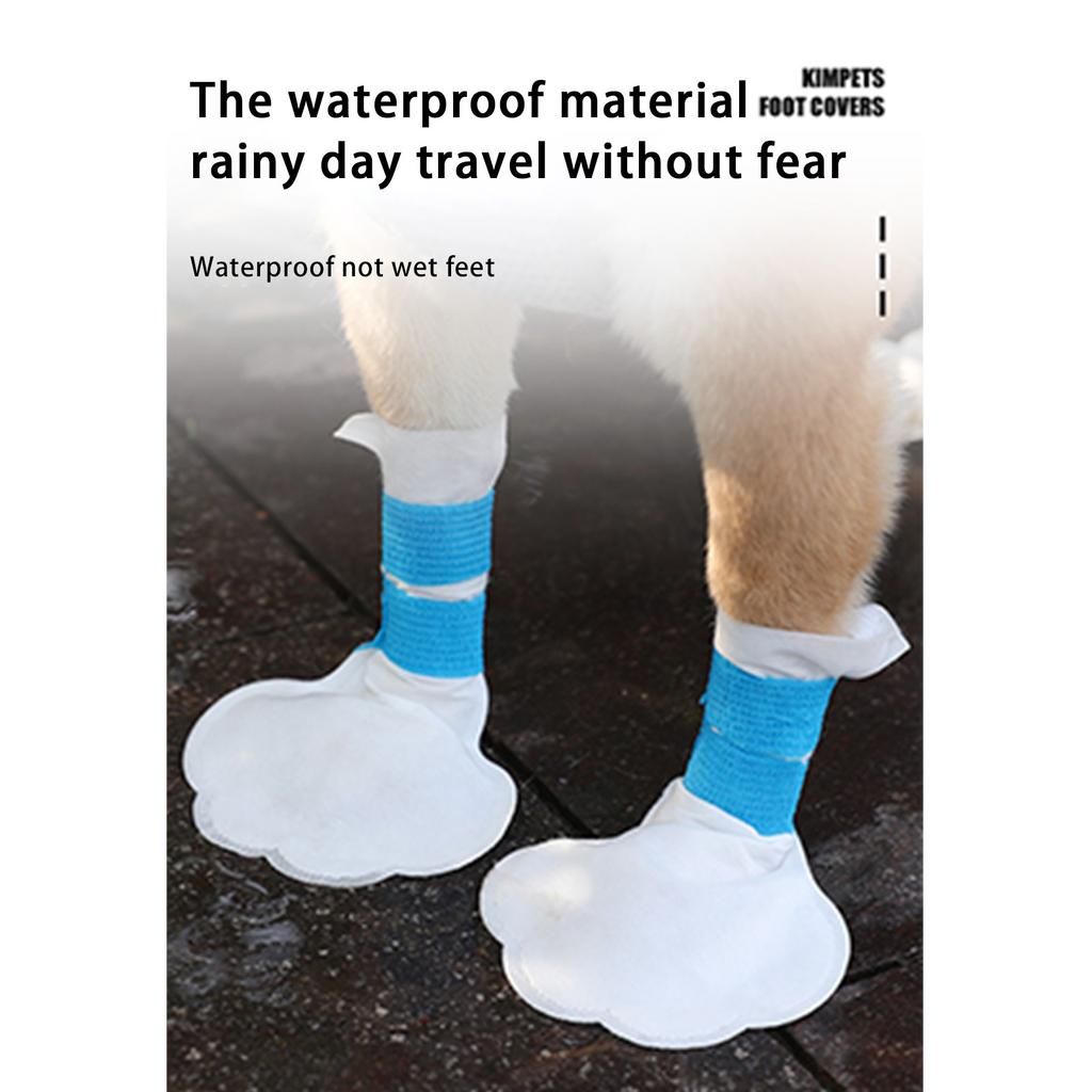 20 Einweg-Haustierschuhüberzieher für echte Katzen- und Hundefüße, Haustierkatze, Hundezubehör mit blauem Verband