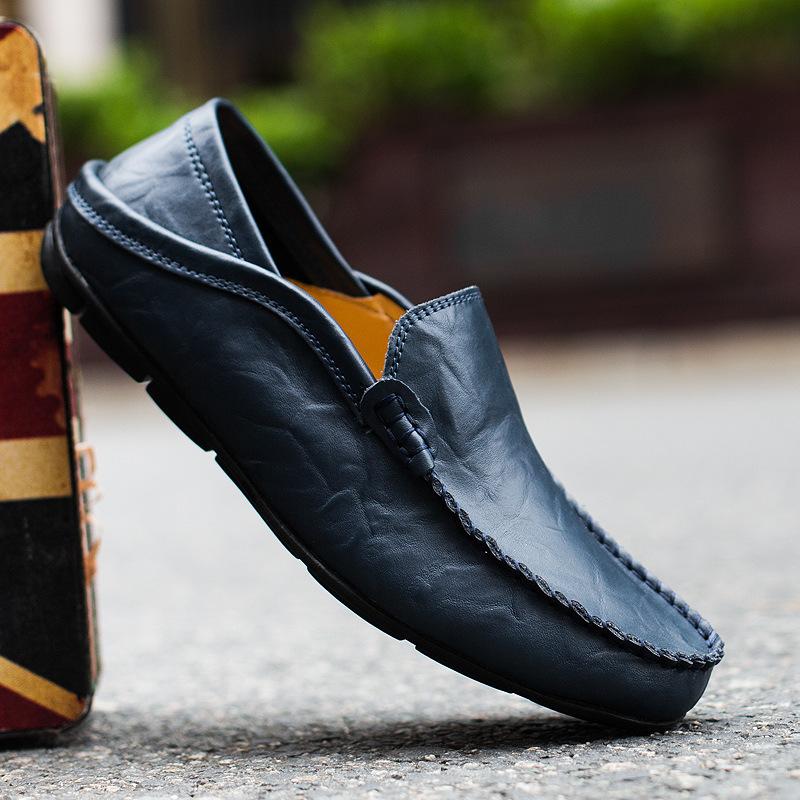 Men's Genuine Leather Casual Loafers Wedding Dress Shoes Large Size Suede Moccasins