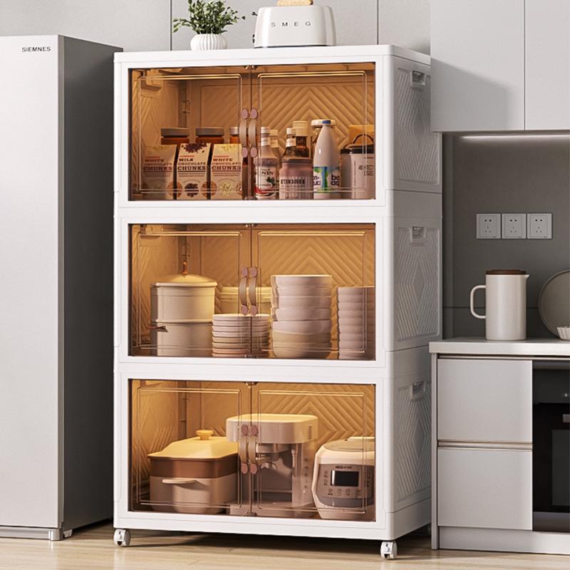 Movable Multi-layer Folding Storage Wardrobe with Wheels