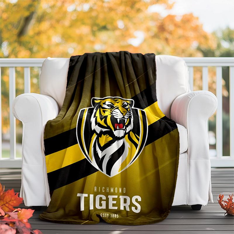 Richmond Tigers Flannel Blanket Soft All-Season Throw, Design for Camping, Car Travel, Hiking Sofa, Bed, Office Perfect Gift for Parties
