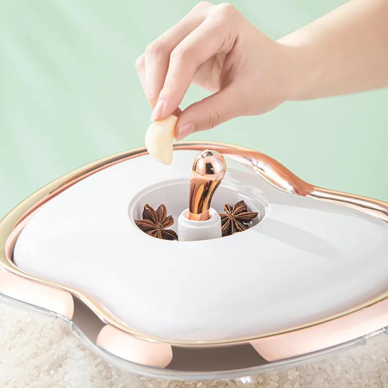 Grain Dispenser Grain Storage Box Transparent Moisture-proof Sealed Rice Jar Circular Kitchen Rice Bucket Insectproof Rice Tank