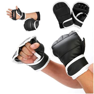 Half Finger Boxing Gloves PU Leather  Fighting Kick Boxing Gloves Karate Muay Thai Training Workout Gloves Kids Men