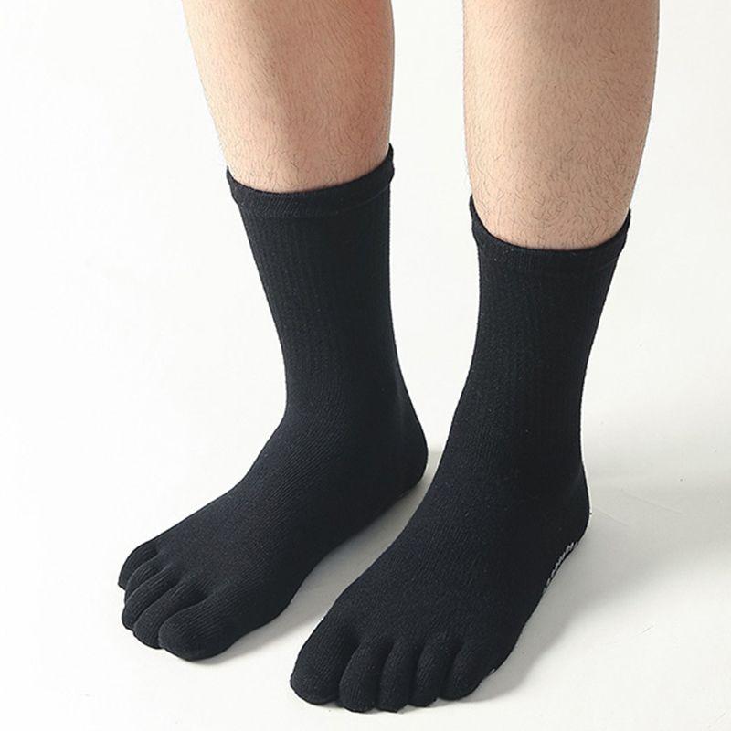 

Мужские носки для йоги с пятью пальцами, нескользящие, профессиональные, для пилатеса, мужские, большого размера, носки для йоги из чистого хлопка, силиконовые, дышащие, влагоотводящие Black(39-44 yards fit)