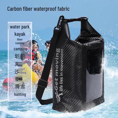 Trekking Wasserdichte Transparente Tonne Tasche - Kohlefaser Quadratisch Strand & Rafting Handyaufbewahrung