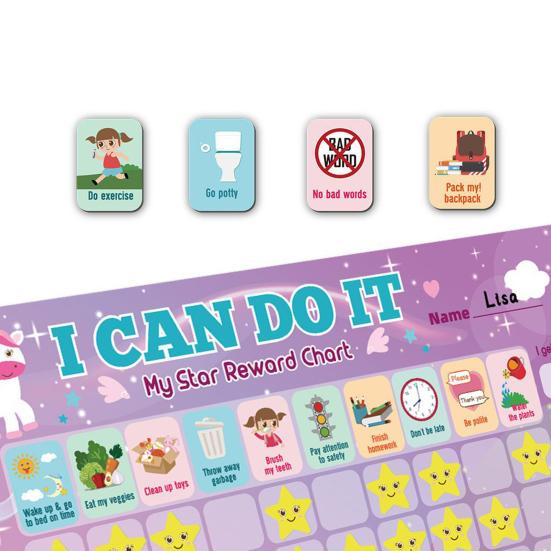 1 Set Reward Chart Good Behavior Reward Sticker Chart Kit Children Development Reward System for Kids