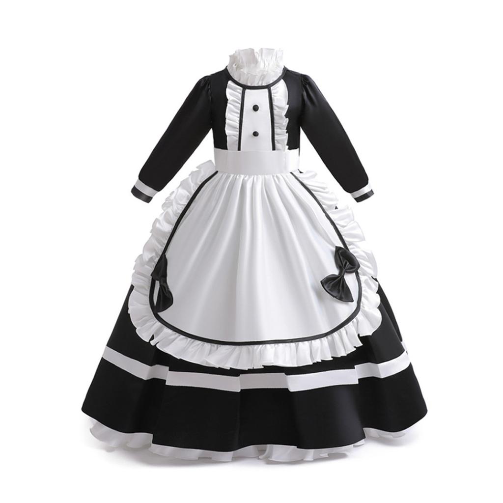 Halloween Girls Princess Dress Role Play Masquerade Cosplay Suit Headdress + Skirt