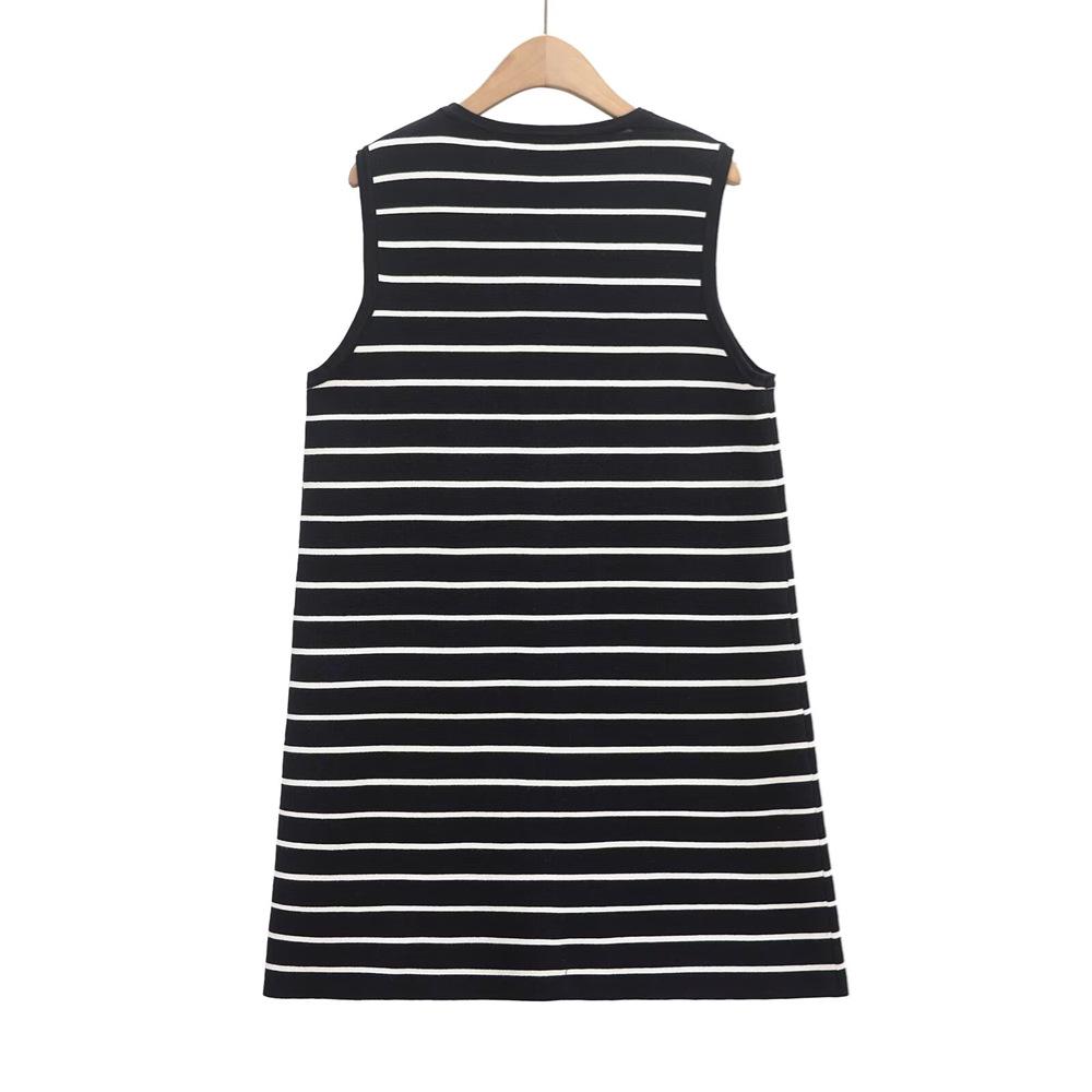 2025 Spring/Summer Women's Casual Striped Loose Dress