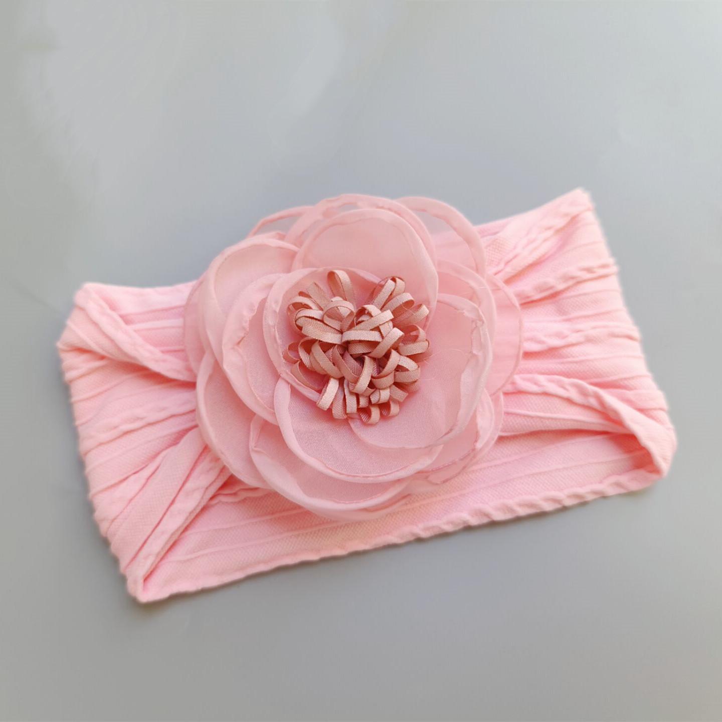 

Европейская и американская детская жаккардовая нейлоновая повязка на голову с цветком - Мягкий, широкий, нескользящий детский аксессуар.