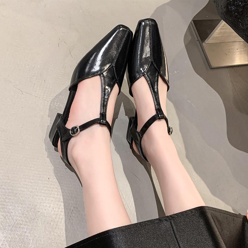 

Высококачественные женские балетки с бабочкой, летняя обувь с квадратной головкой, туфли Мэри Джейн для танцев, босиком 35 чёрный