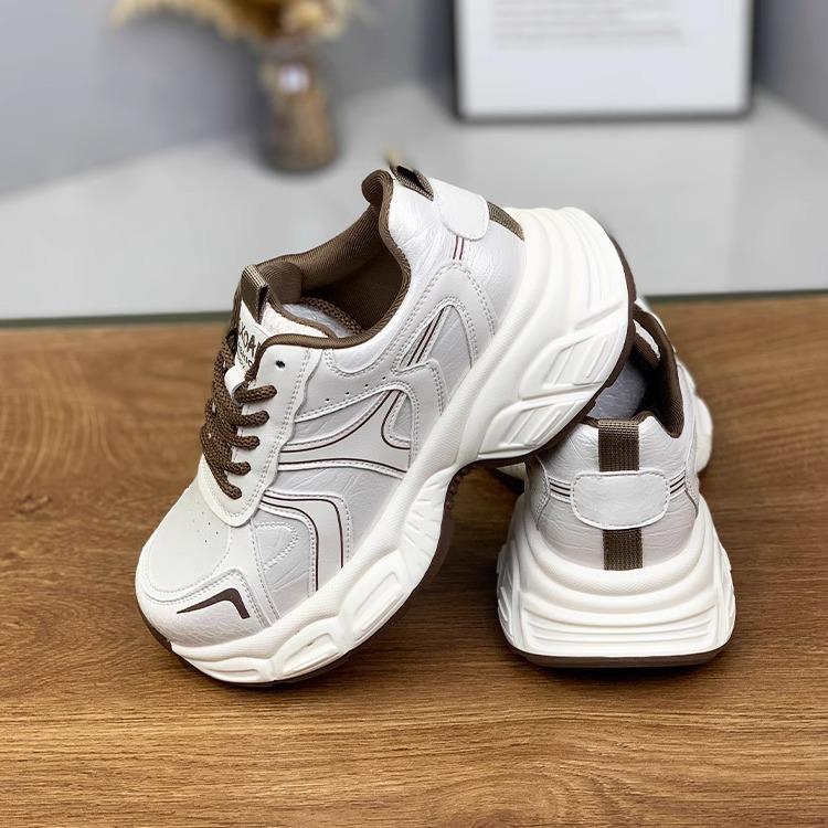 Daddy Shoes Women's 2025 New Popular Spring and Autumn Thick-soled Heightening Casual Sports Shoes Women's Versatile Breathable Running Shoes