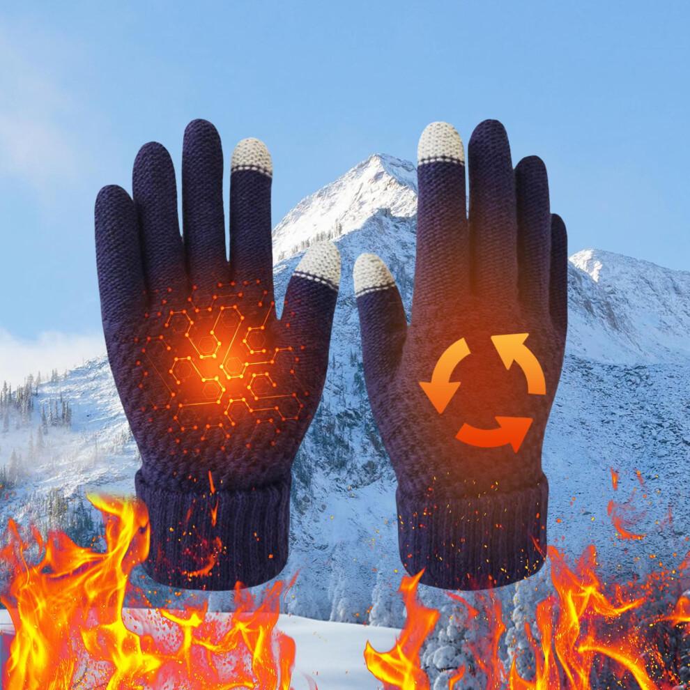Winter Gloves, Warm Womens Winter Gloves, Touchscreen Knit Glove for Cold Weather