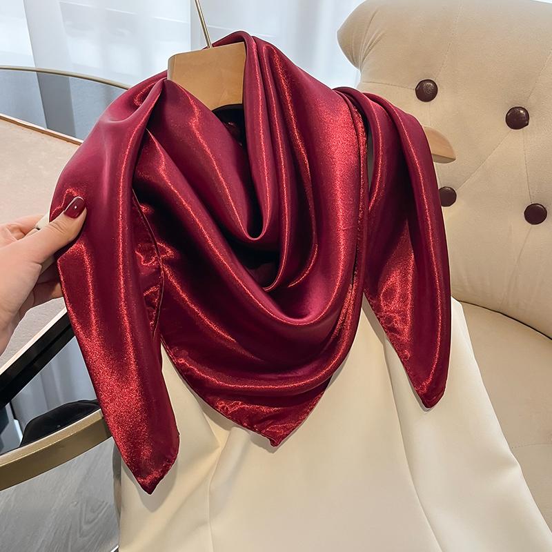 Solid Color Fashion Elegent Shawl Square Scarf For Women Summer Sun Protection Hijab Neckerchief Female Wraps Bandana