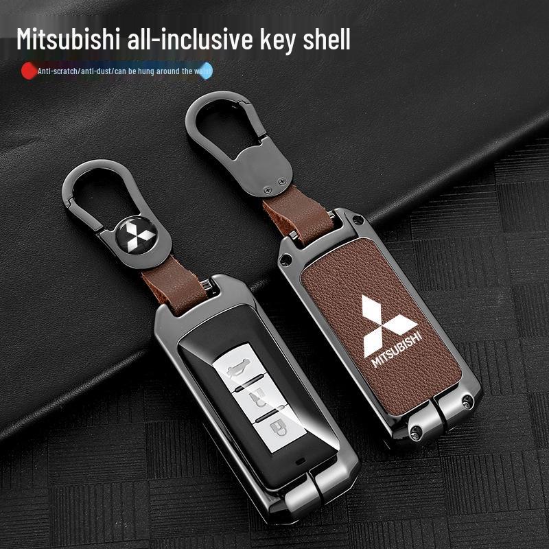Mitsubishi Outlander, ASX, Pajero Key Case: Durable Metal Shell with Secure Buckle.